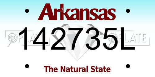 142735L Arkansas License Plate