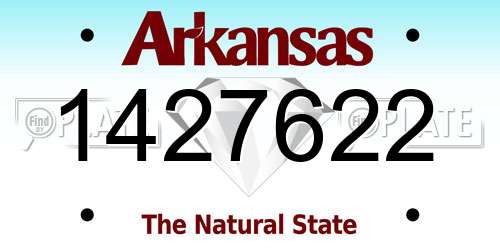 1427622 Arkansas License Plate
