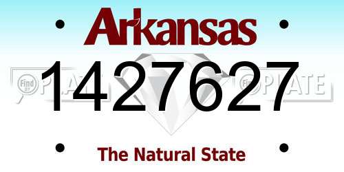 1427627 Arkansas License Plate