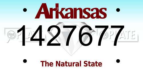 1427677 Arkansas License Plate