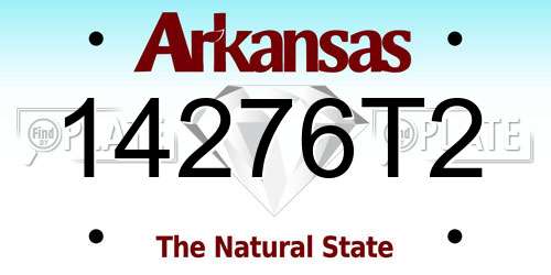 14276T2 Arkansas License Plate