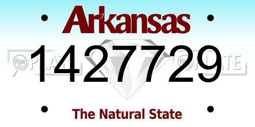 1427729 Arkansas License Plate
