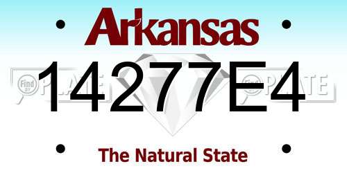 14277E4 Arkansas License Plate
