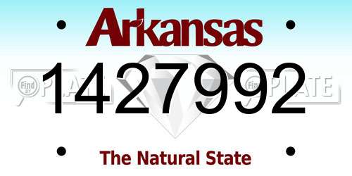 1427992 Arkansas License Plate