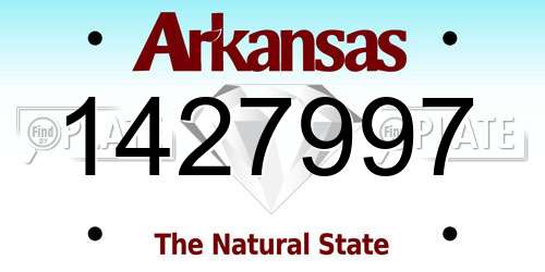1427997 Arkansas License Plate