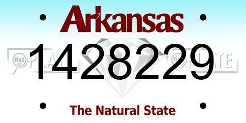 1428229 Arkansas License Plate