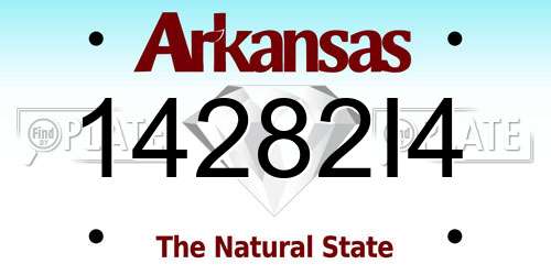 14282I4 Arkansas License Plate