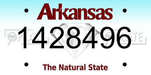 1428496 Arkansas License Plate