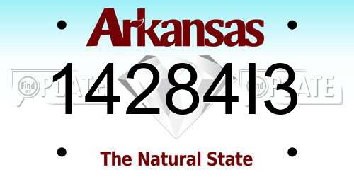 14284I3 Arkansas License Plate