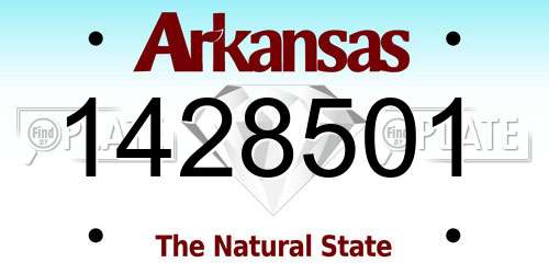 1428501 Arkansas License Plate
