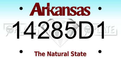 14285D1 Arkansas License Plate