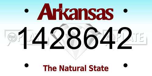 1428642 Arkansas License Plate