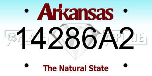 14286A2 Arkansas License Plate