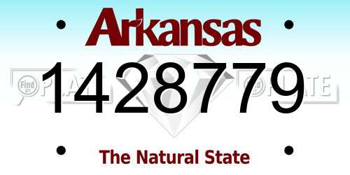 1428779 Arkansas License Plate