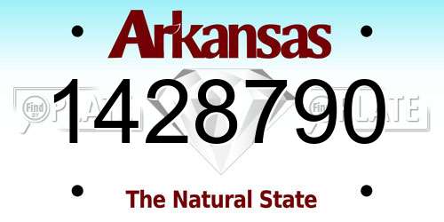 1428790 Arkansas License Plate