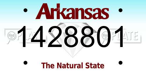 1428801 Arkansas License Plate