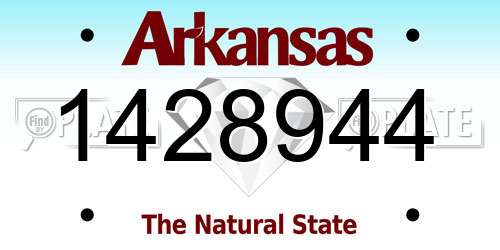 1428944 Arkansas License Plate
