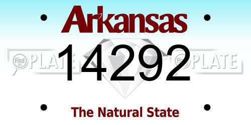 14292 Arkansas License Plate
