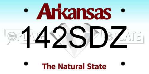 142SDZ Arkansas License Plate