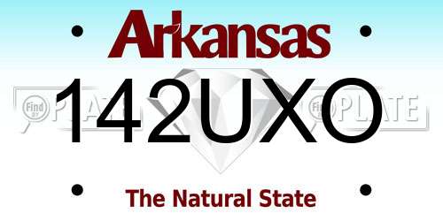 142UXO Arkansas License Plate