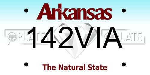 142VIA Arkansas License Plate
