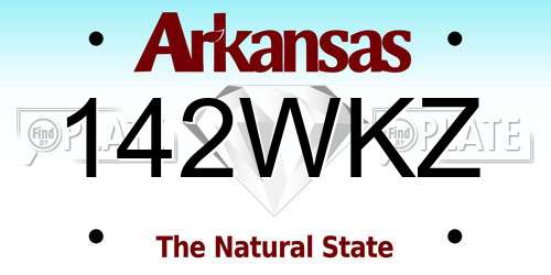 142WKZ Arkansas License Plate