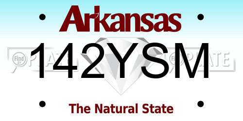 142YSM Arkansas License Plate