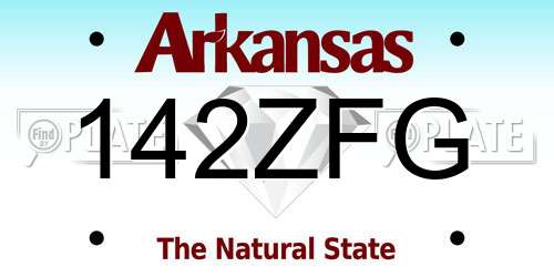 142ZFG Arkansas License Plate