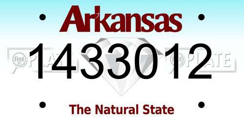 1433012 Arkansas License Plate