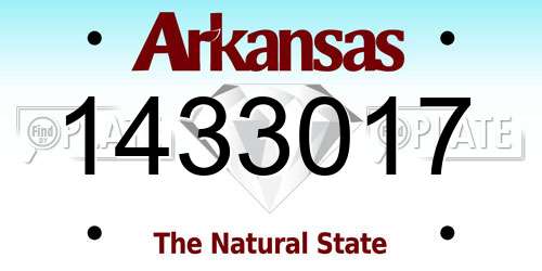 1433017 Arkansas License Plate