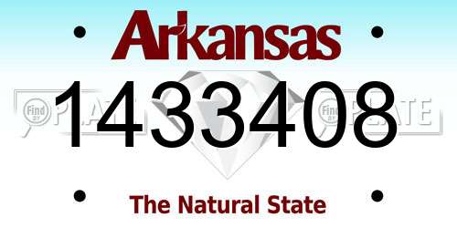 1433408 Arkansas License Plate