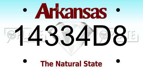 14334D8 Arkansas License Plate