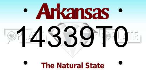 14339T0 Arkansas License Plate