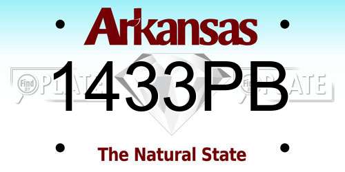 1433PB Arkansas License Plate