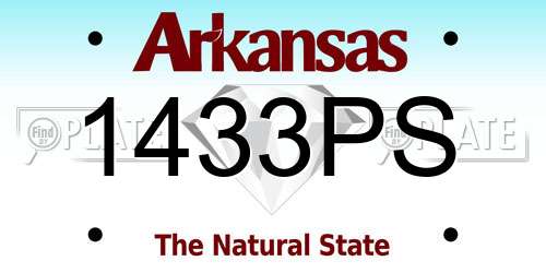 1433PS Arkansas License Plate