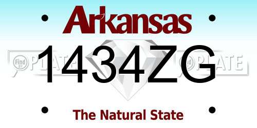 1434ZG Arkansas License Plate