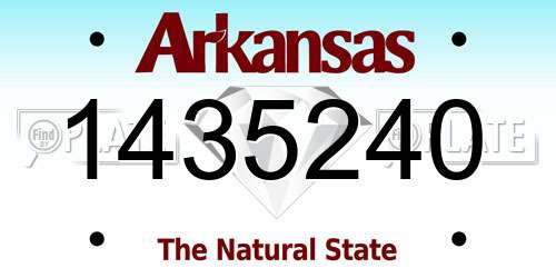 1435240 Arkansas License Plate