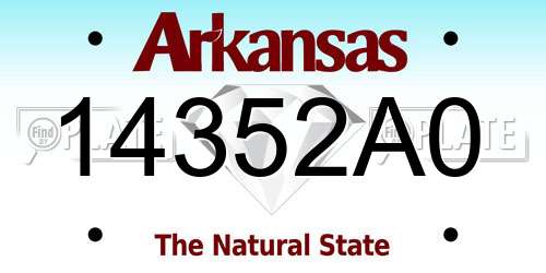 14352A0 Arkansas License Plate