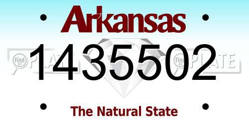 1435502 Arkansas License Plate