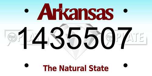 1435507 Arkansas License Plate