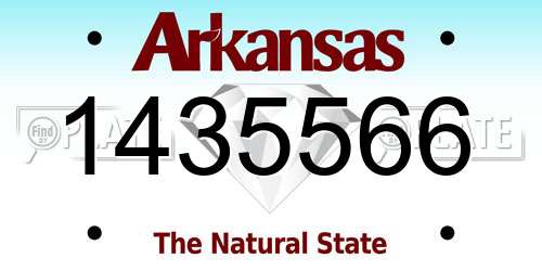 1435566 Arkansas License Plate