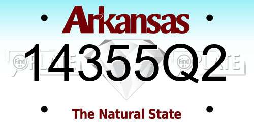 14355Q2 Arkansas License Plate