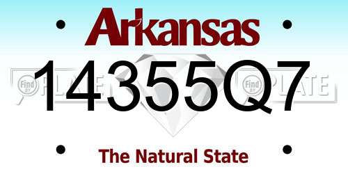 14355Q7 Arkansas License Plate
