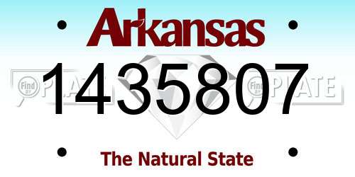 1435807 Arkansas License Plate