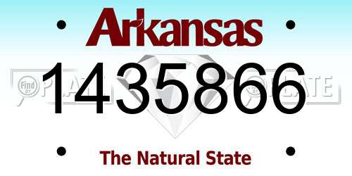 1435866 Arkansas License Plate