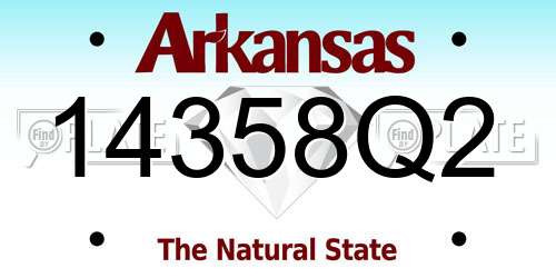 14358Q2 Arkansas License Plate
