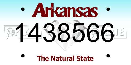 1438566 Arkansas License Plate