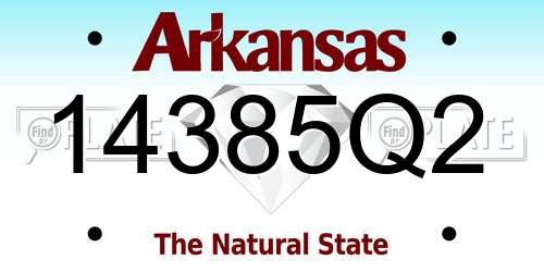 14385Q2 Arkansas License Plate