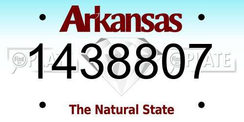 1438807 Arkansas License Plate