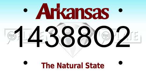 14388O2 Arkansas License Plate